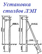 Установка столбов ЛЭП